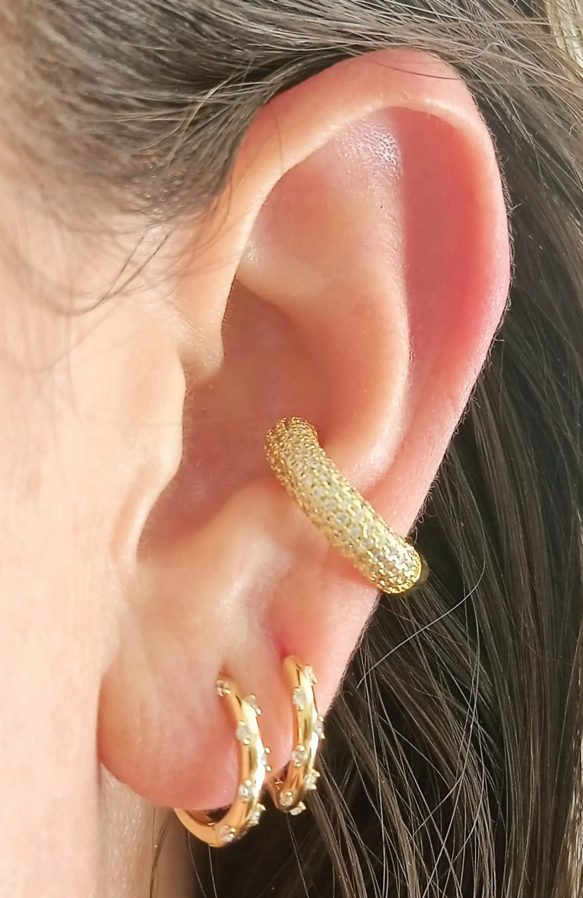 Aro Maxi Earcuff chunky Chapado En Oro 18k 5