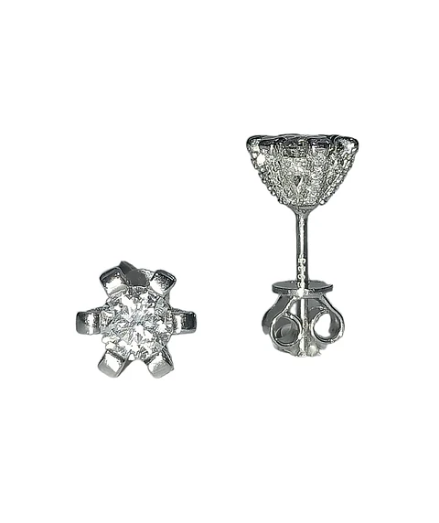 Aros Punto De Luz 5mm 0.5ct Plata 925 Moissanita 