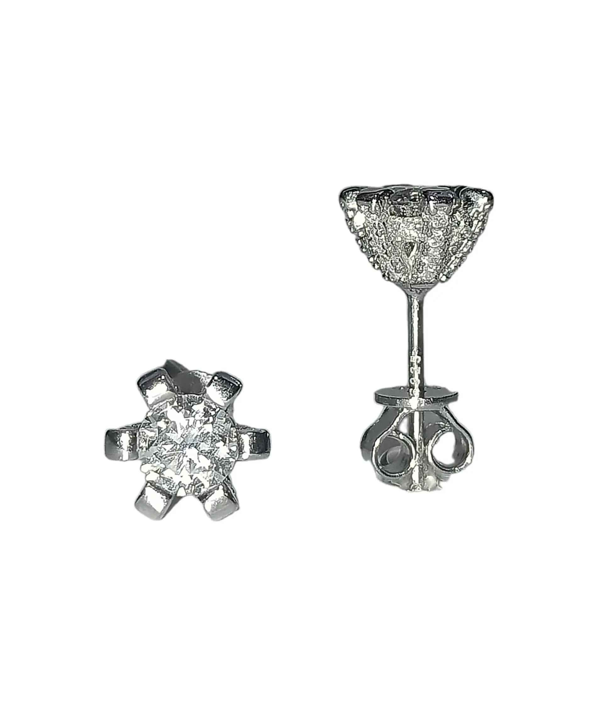 Aros Punto De Luz 5mm 0.5ct Plata 925 Moissanita  1