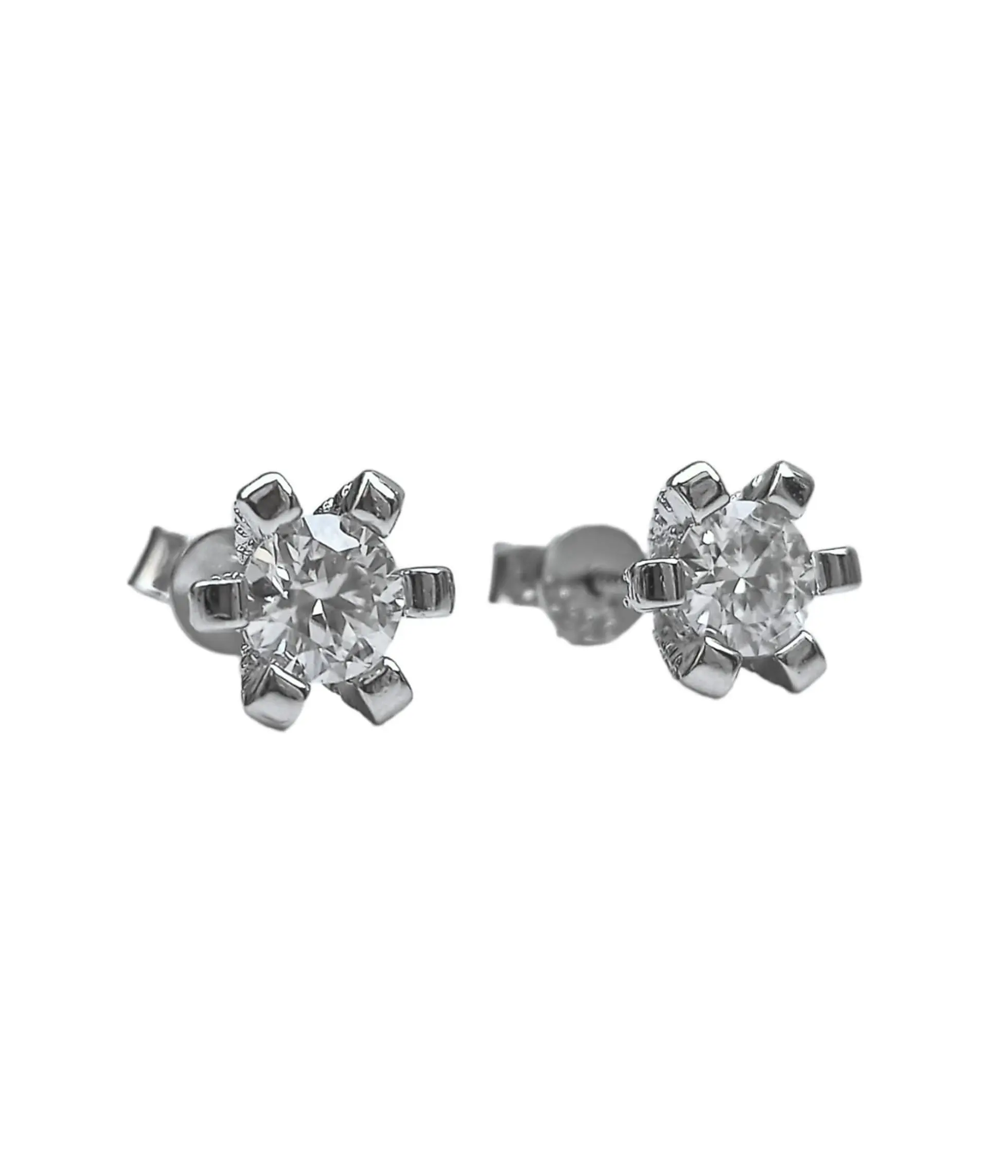 Aros Punto De Luz 5mm 0.5ct Plata 925 Moissanita  5