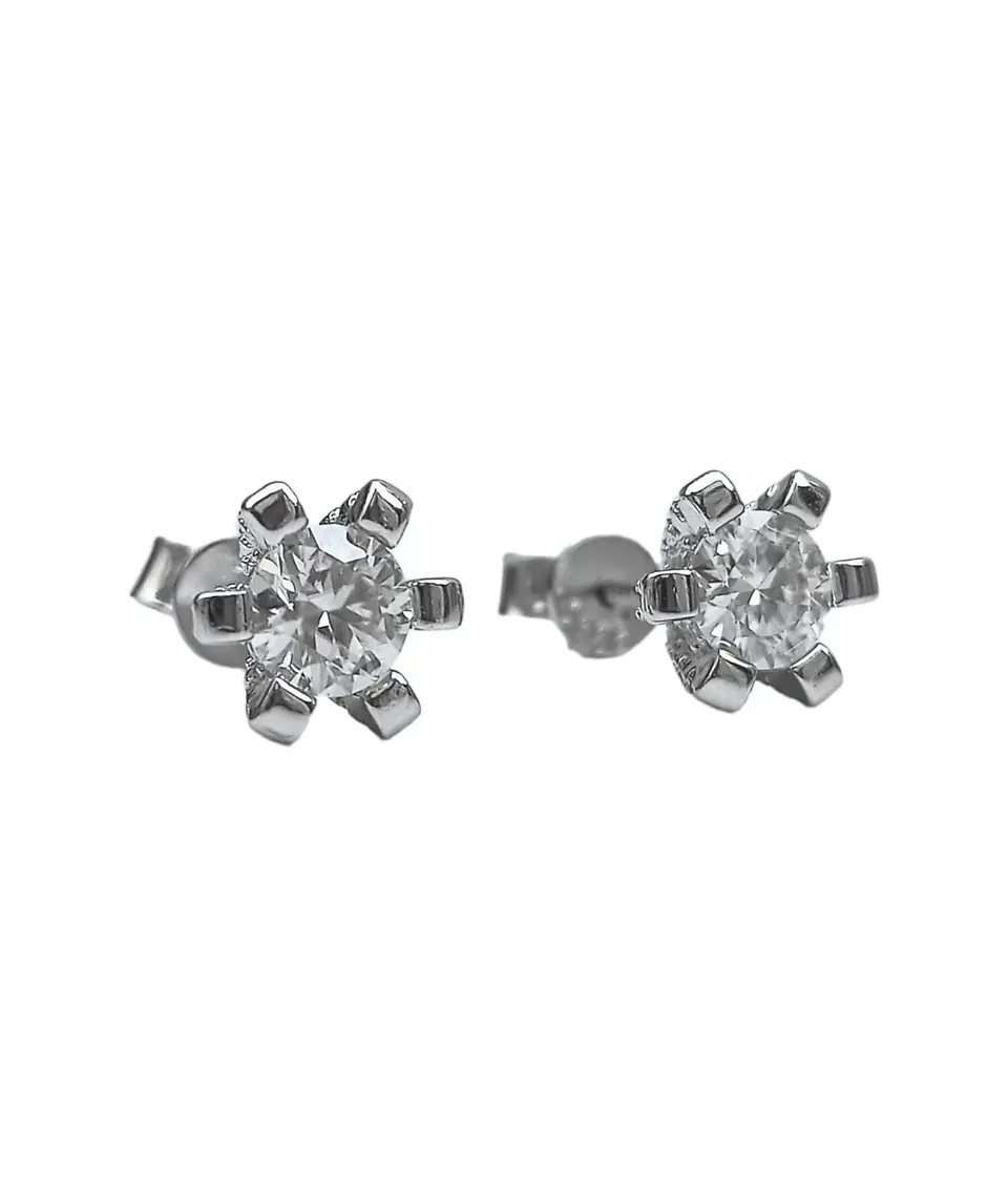 Aros Punto De Luz 5mm 0.5ct Plata 925 Moissanita  5