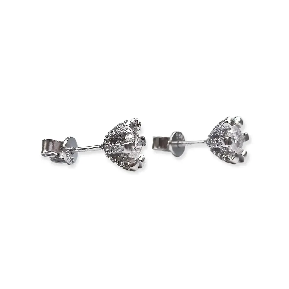 Aros Punto De Luz 5mm 0.5ct Plata 925 Moissanita  6
