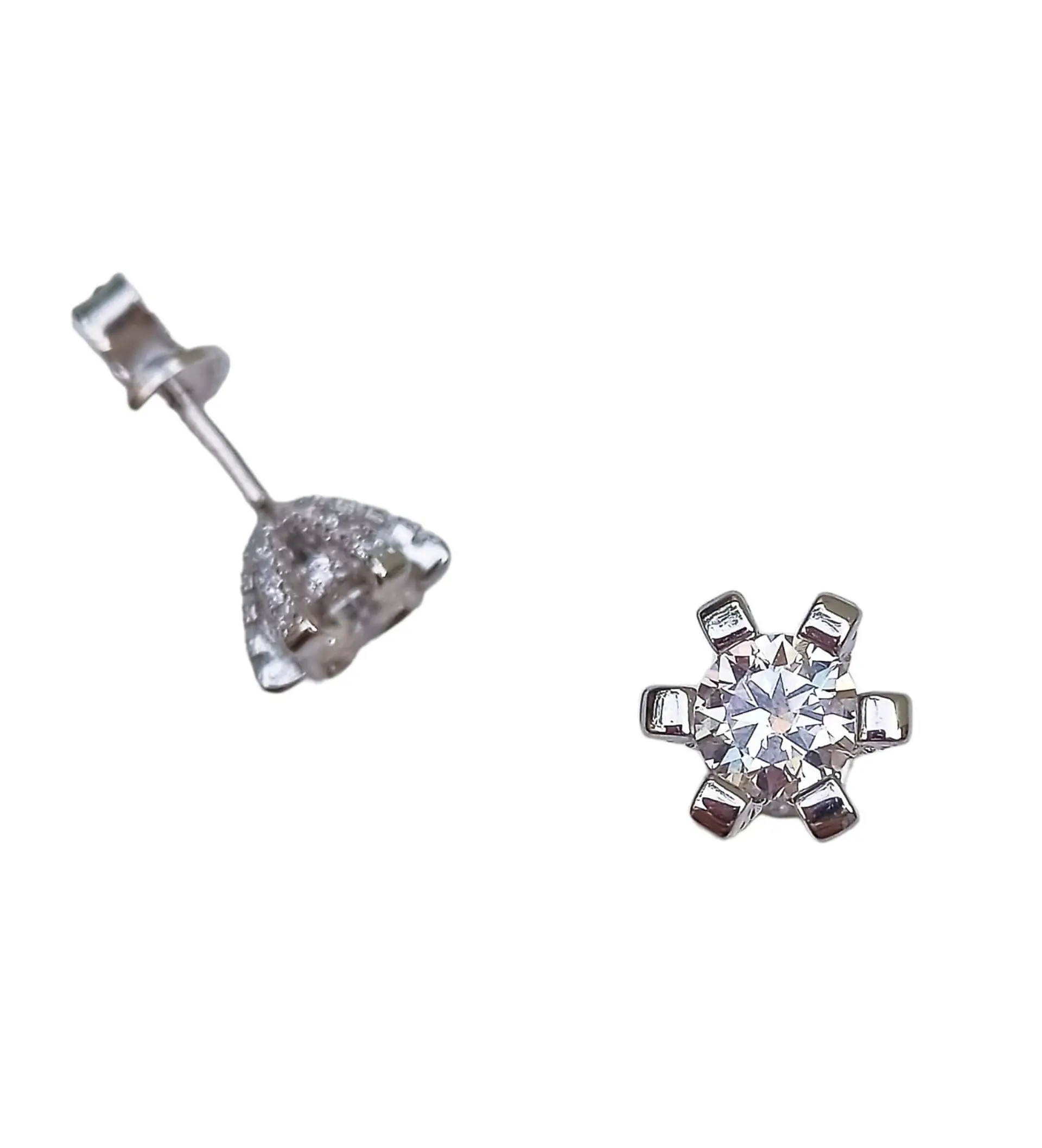 Aros Punto De Luz 5mm 0.5ct Plata 925 Moissanita  7