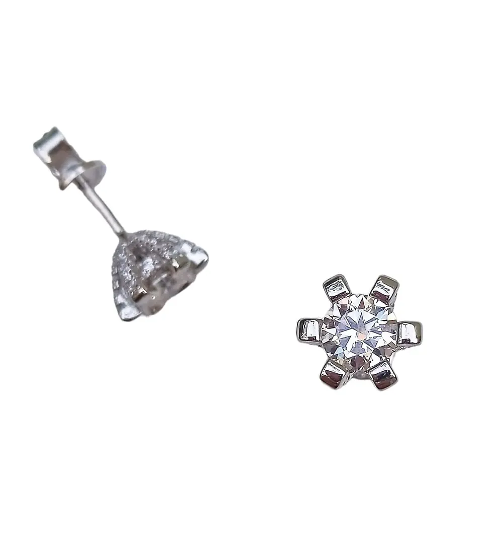 Aros Punto De Luz 5mm 0.5ct Plata 925 Moissanita  7