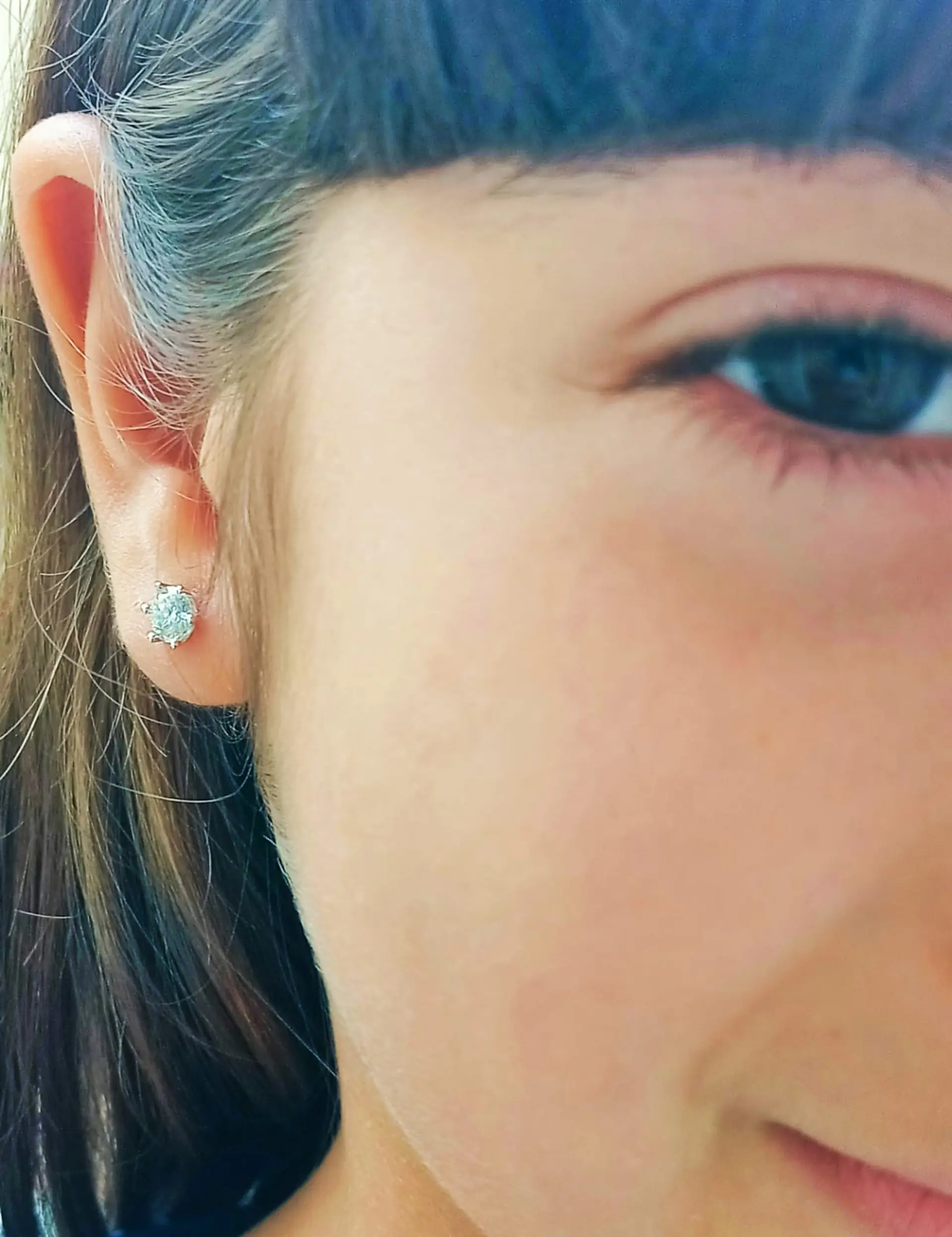 Aros Punto Luz 5mm Piercing Plata 925 Moissanita  6
