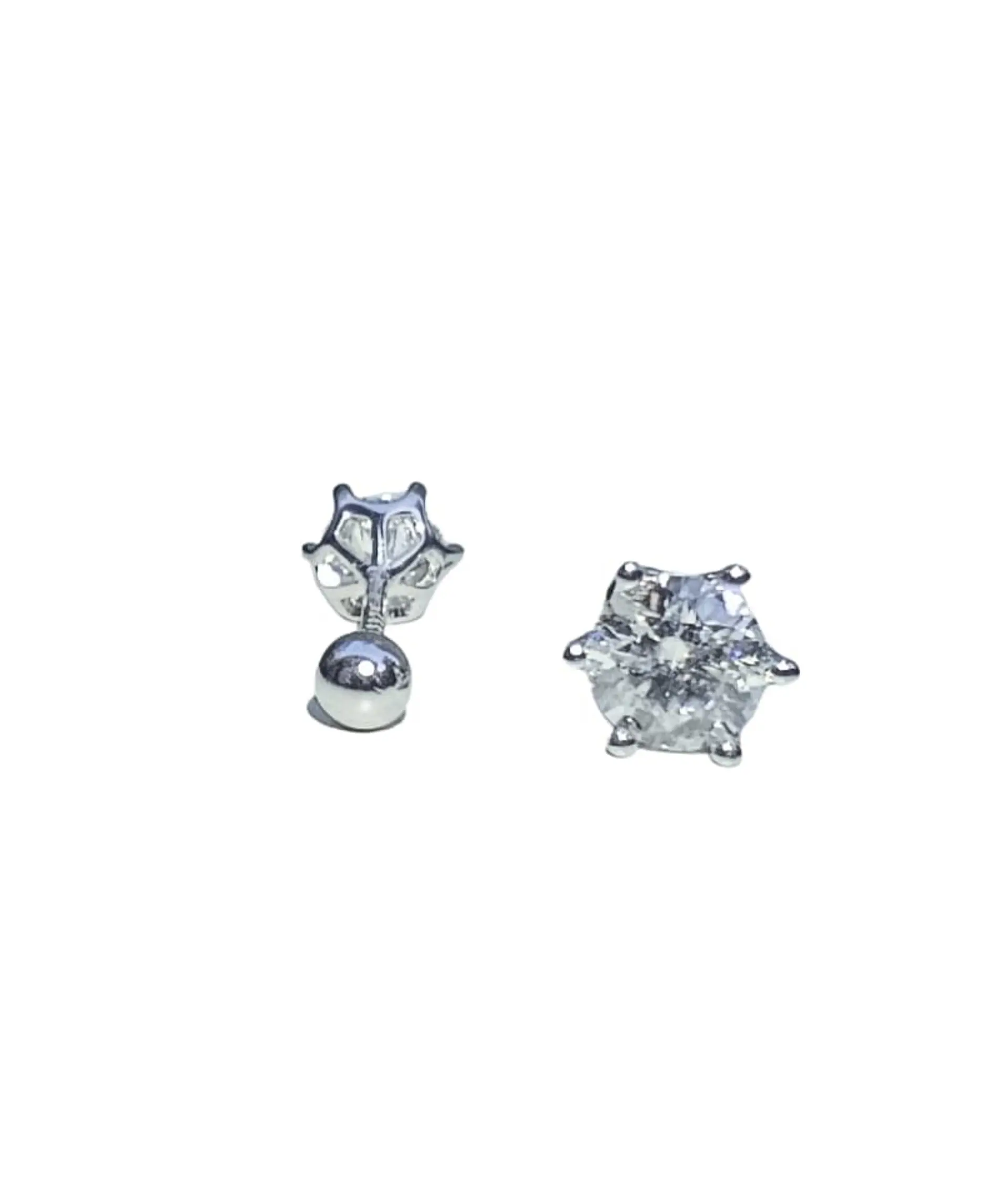 Aros Punto Luz 5mm Piercing Plata 925 Moissanita  10