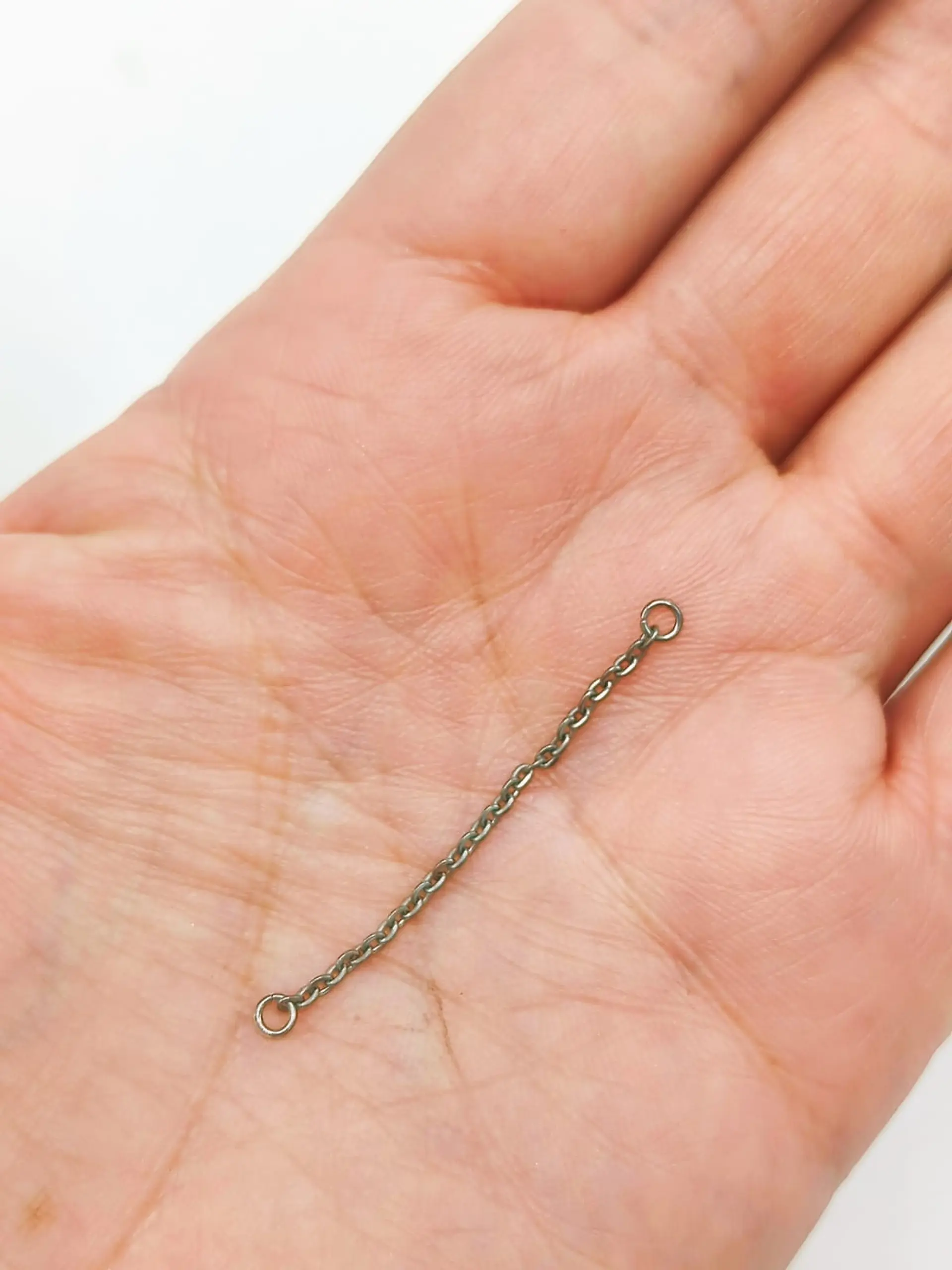 Cadena Piercing Puente Nasal 35mm Conectora Joya F136 Titanio 3
