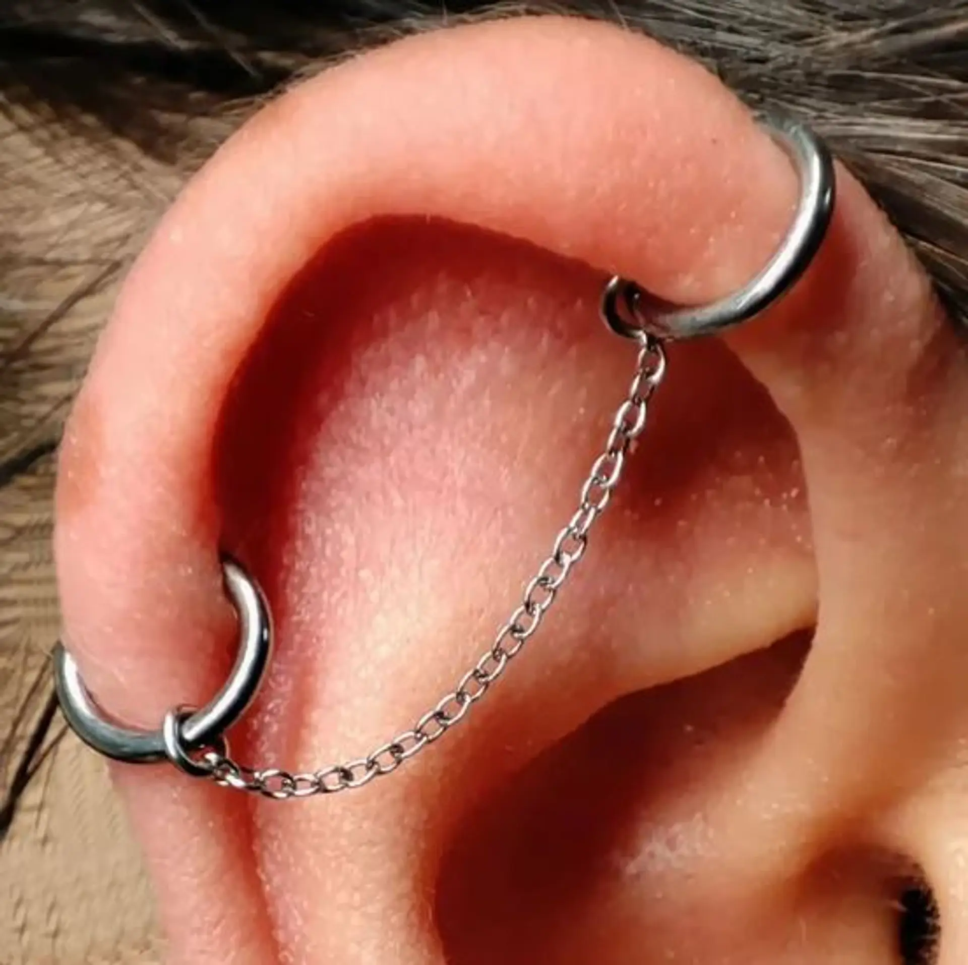 Cadena Piercing Puente Nasal 35mm Conectora Joya F136 Titanio 6