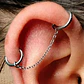 Cadena Piercing Puente Nasal 35mm Conectora Joya F136 Titanio - Miniatura 6