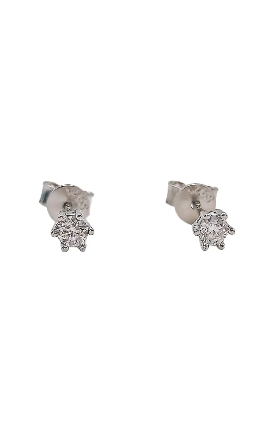 Aros Punto Luz 3mm Plata fina ley S925 Piedra Gema Moissanita 1