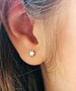 Aros Punto Luz 3mm Plata fina ley S925 Piedra Gema Moissanita - Miniatura 7
