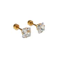 Aros Puntos De Luz Zirconio de 3mm a 7mm Cuadrado Chapados en oro 18kl - Miniatura 8