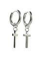 Aros Huggie Doble Uso Punk Cruz Acero Pendientes Unisex - Miniatura 1