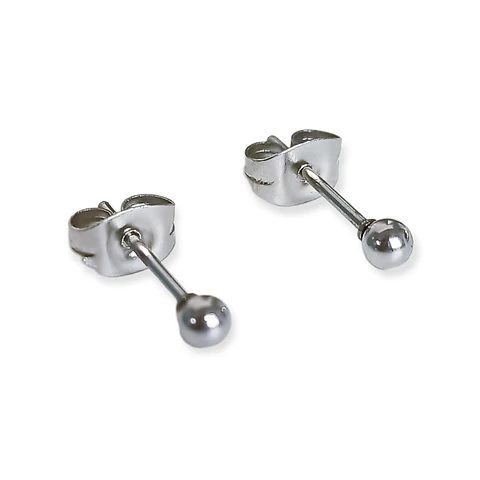 Pendientes Esferas plateadas de 3mm a 8 mm hipoalergénicos 