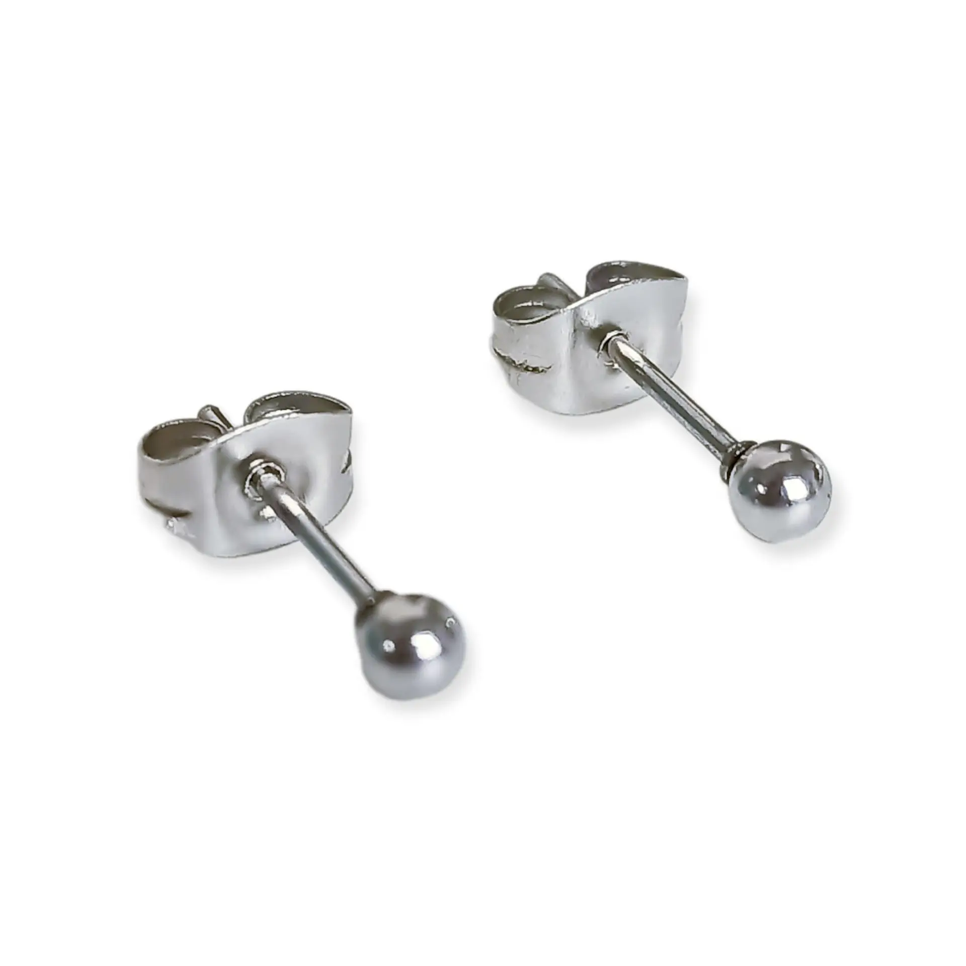 Pendientes Esferas plateadas de 3mm a 8 mm hipoalergénicos  1
