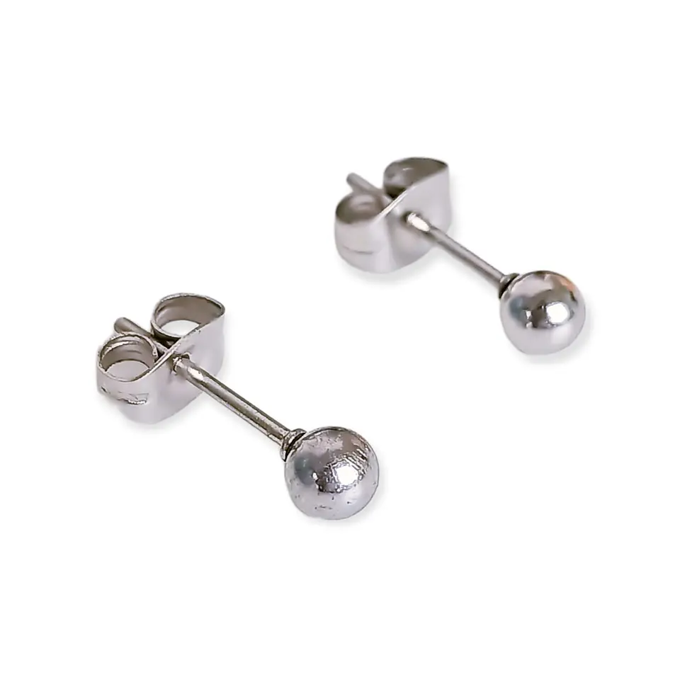 Pendientes Esferas plateadas de 3mm a 8 mm hipoalergénicos  4