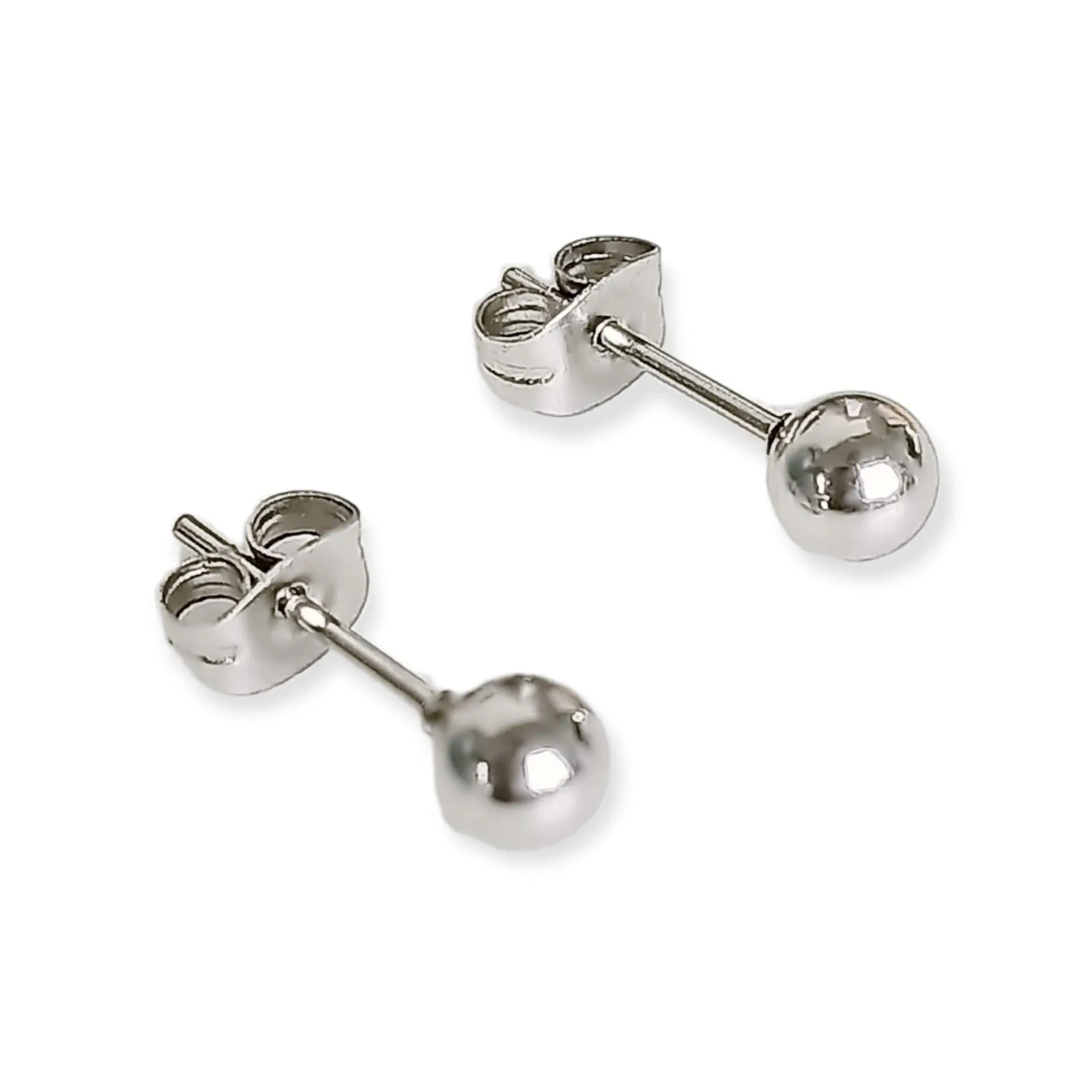 Pendientes Esferas plateadas de 3mm a 8 mm hipoalergénicos  7