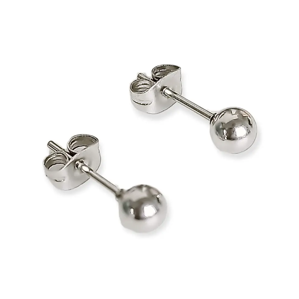 Pendientes Esferas plateadas de 3mm a 8 mm hipoalergénicos  7