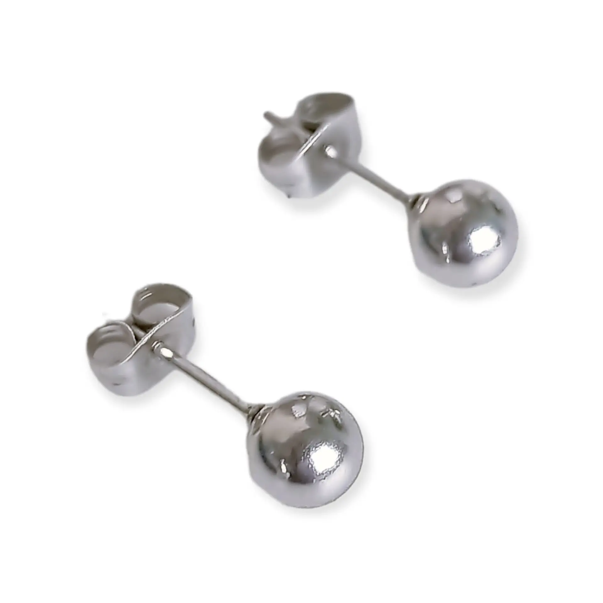 Pendientes Esferas plateadas de 3mm a 8 mm hipoalergénicos  10