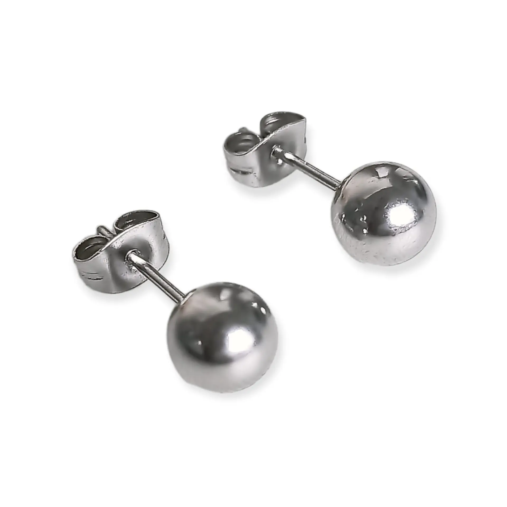 Pendientes Esferas plateadas de 3mm a 8 mm hipoalergénicos  12