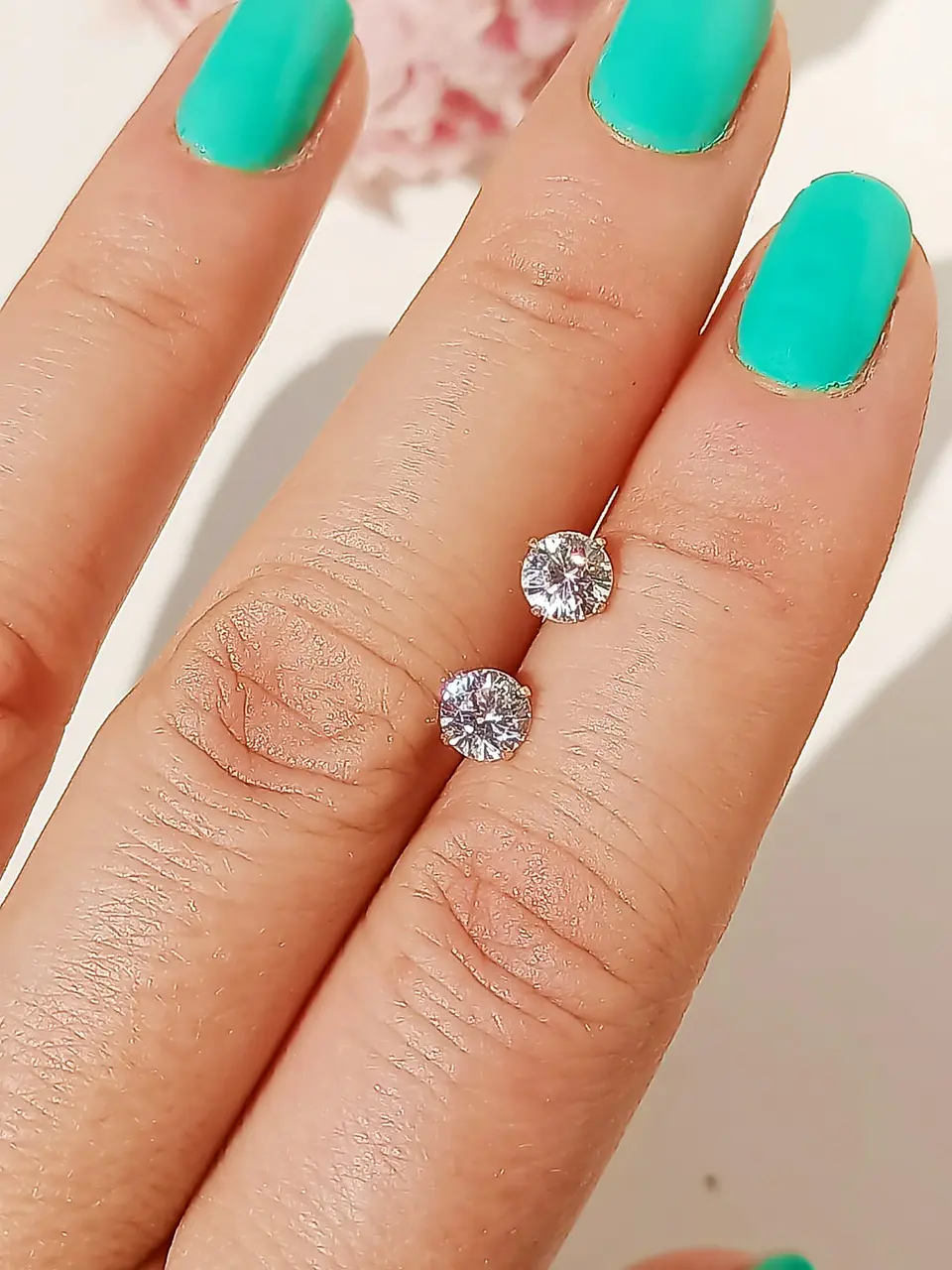 Pendientes Aretes Aros Puntos Luz En Plata 925 Zirconia 5mm 9