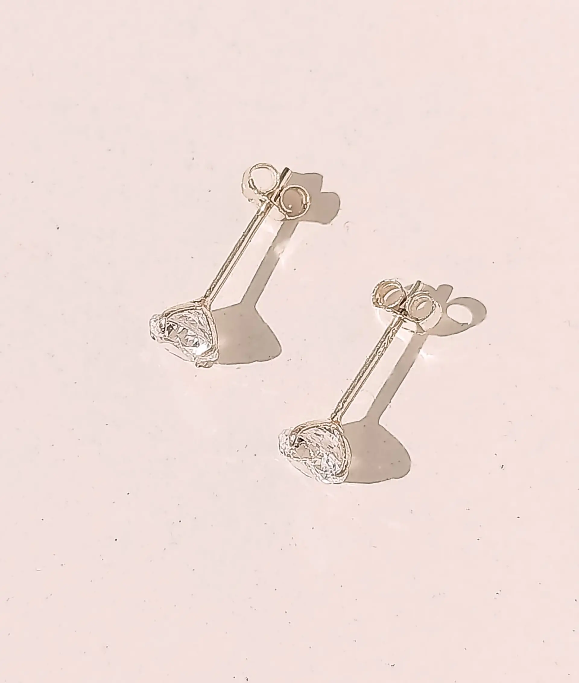 Pendientes Aretes Aros Puntos Luz En Plata 925 Zirconia 5mm 8