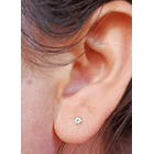 Pendientes Puntos de Luz En Plata ley 925 Zirconia 3mm 3