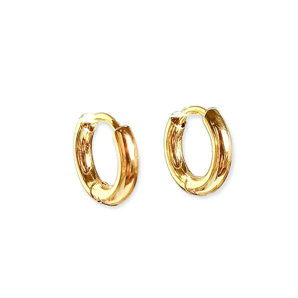 Argollas Huggies chicas 8mm enchapadas en oro 18kl  1