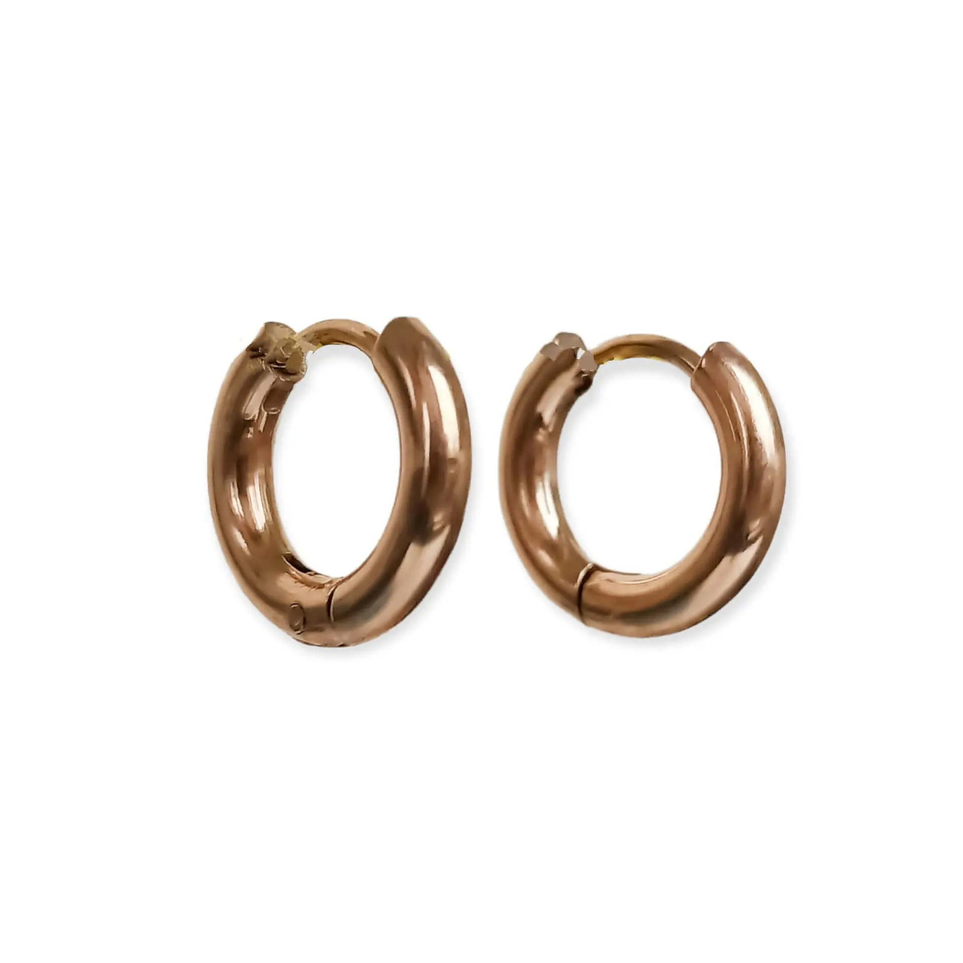 Argollas Huggies chicas 8mm enchapadas en oro rosa 18kl  1