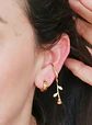 Aro Largo Rosa Sin Perforaciones earcuff Unidad chapado en oro 18k - Miniatura 2