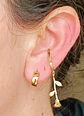 Aro Largo Rosa Sin Perforaciones earcuff Unidad chapado en oro 18k - Miniatura 5