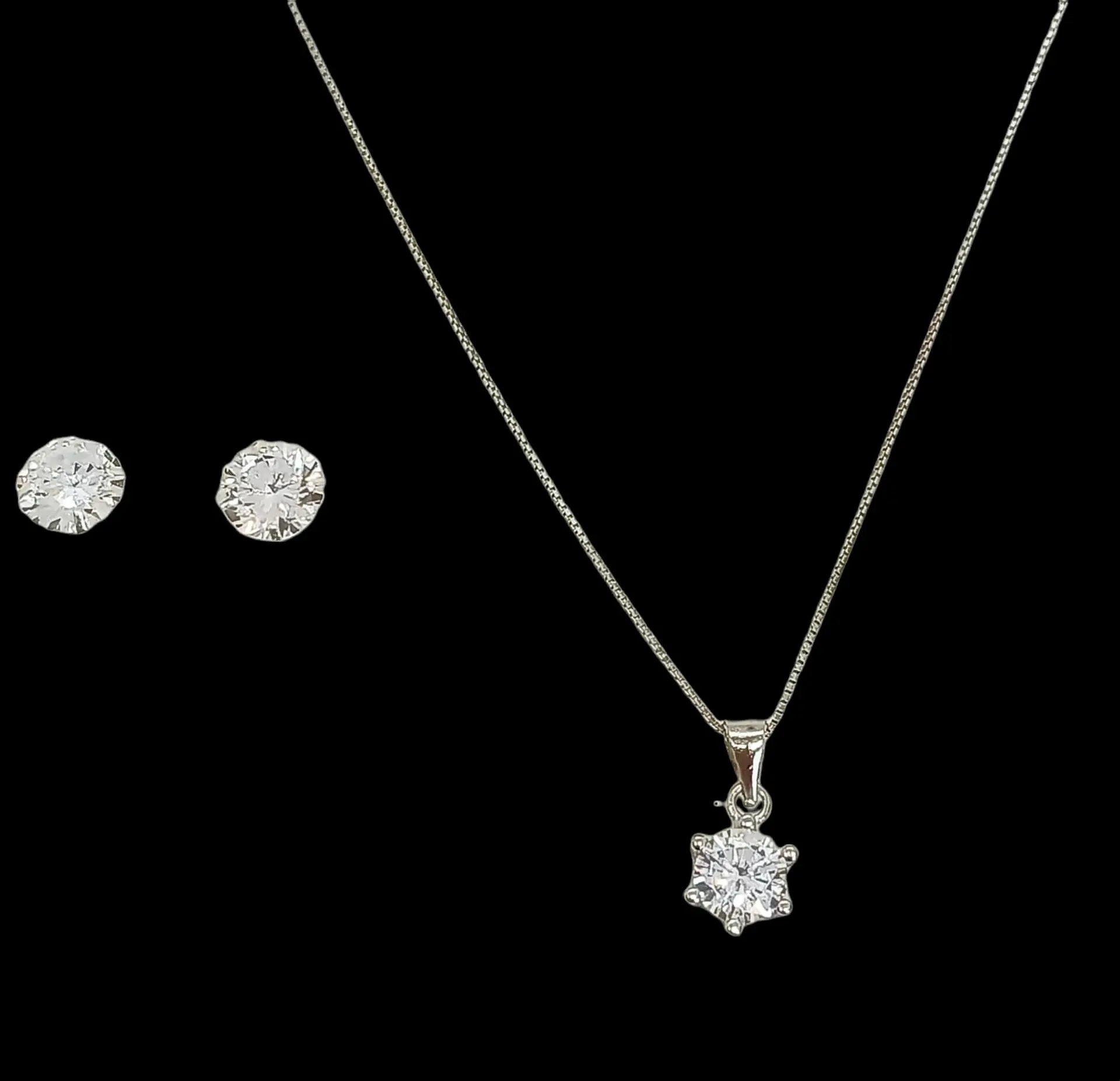Pack san valentin set de joyas punto luz plata ley cadena veneciana  3