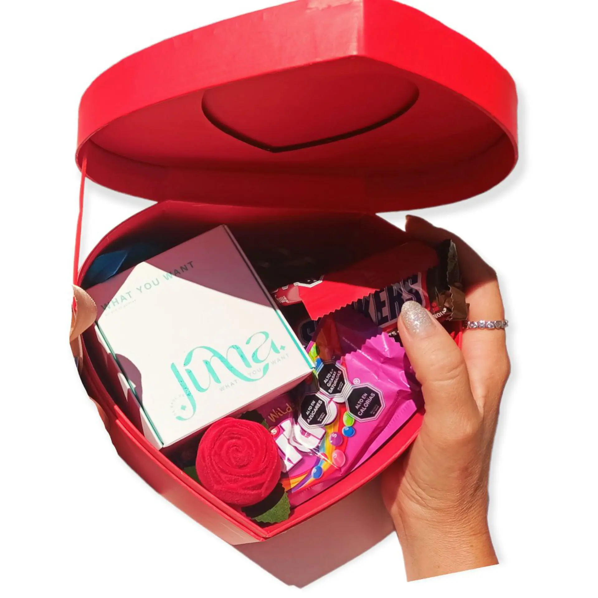 Pack corazon rojo anillo plata fina 925 san Valentin 4