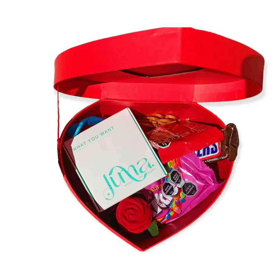 Pack corazon rojo anillo plata fina 925 san Valentin 5