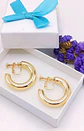 Aros Sin Perforacion Argollas Chunky Bañadas En Oro - Miniatura 2