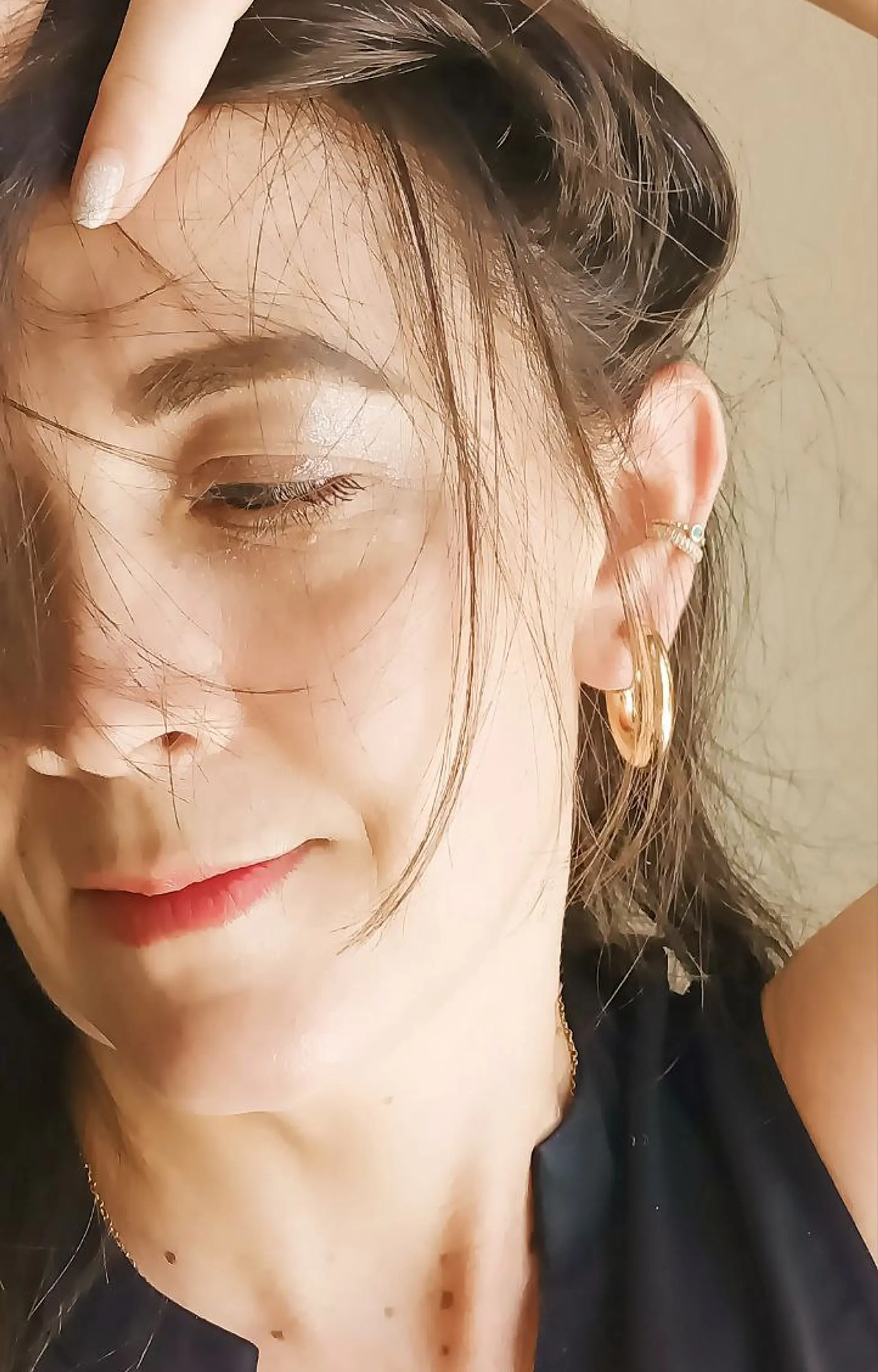Aros Sin Perforacion Argollas Chunky Bañadas En Oro 7