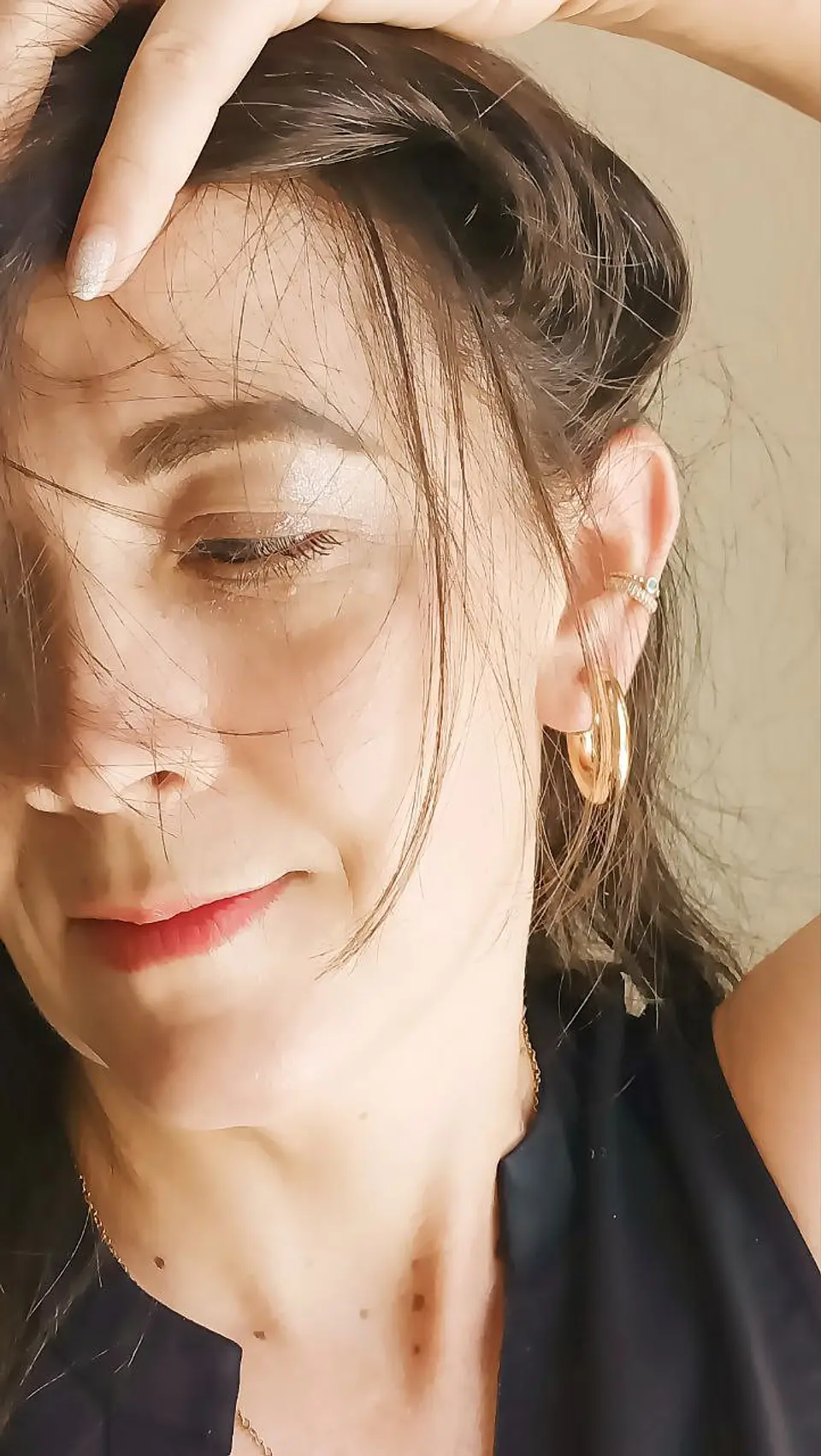 Aros Sin Perforacion Argollas Chunky Bañadas En Oro 7
