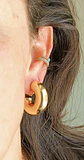 Aros Sin Perforación Argollas big Chunky Bañadas En Oro - Miniatura 3