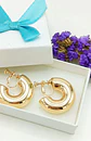 Aros Sin Perforación Argollas big Chunky Bañadas En Oro - Miniatura 5