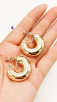 Aros Sin Perforación Argollas big Chunky Bañadas En Oro - Miniatura 4