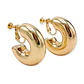 Aros Sin Perforación Argollas big Chunky Bañadas En Oro - Miniatura 1