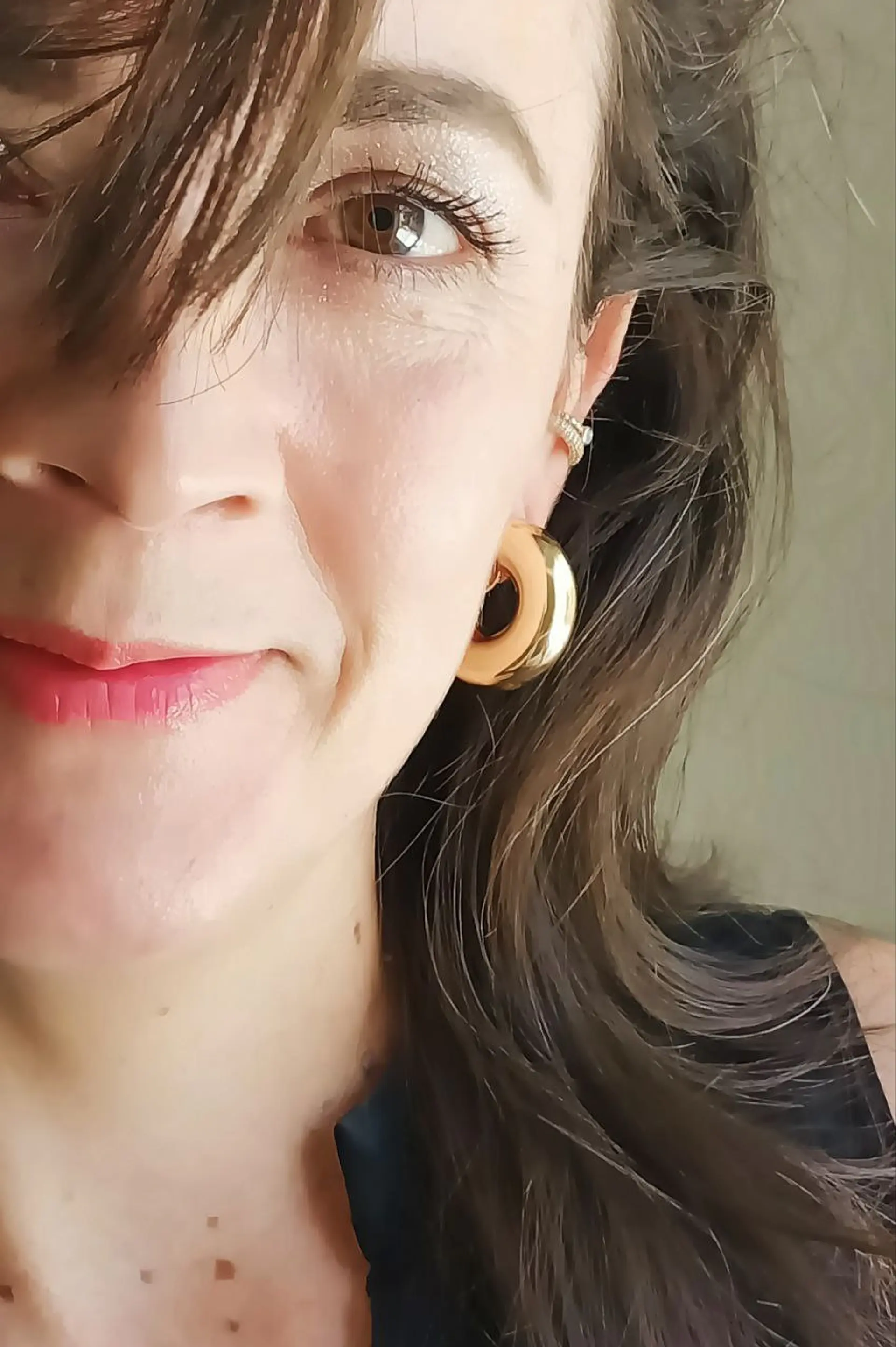 Aros Sin Perforación Argollas big Chunky Bañadas En Oro 6