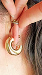 Aros Sin Perforación Argollas big Chunky Bañadas En Oro - Miniatura 8