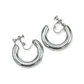 Aros Sin Perforacion Argollas skinny Chunky Plateadas - Miniatura 7