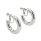 Aros Sin Perforacion Argollas skinny Chunky Plateadas - Miniatura 1