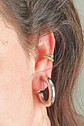 Aros Sin Perforacion Argollas skinny Chunky Plateadas - Miniatura 9