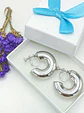 Aros Sin Perforacion Argollas Big Chunky Plateadas - Miniatura 7