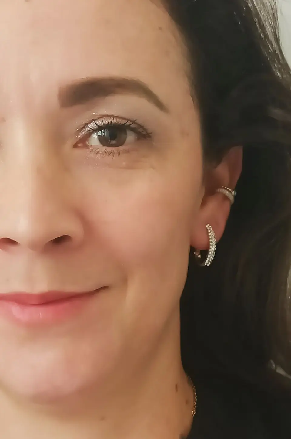 Aros Sin Perforación Argollas Circonios incrustados tipo pavé Bañadas En Oro 18k 6