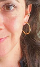 Aros Sin Perforación Argollas Finas Relieve Bañadas En Oro - Miniatura 4