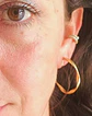 Aros Sin Perforación Argollas Finas Relieve Bañadas En Oro - Miniatura 9